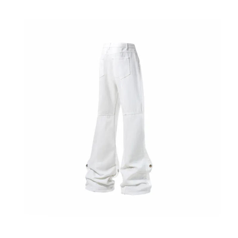POLAR BEAR Thin Refreshing Jeans Unisex Bootcut Yellow Mud Black Pants-13