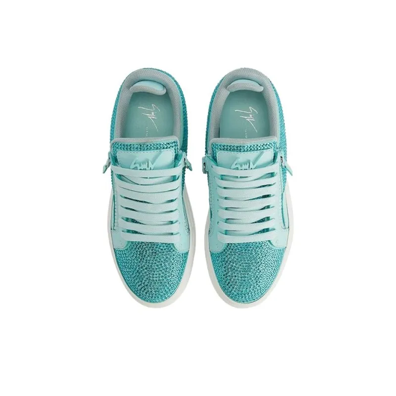 Giuseppe Zanotti GZ94 Rhinestone embellished Leather Sneakers Women's-4