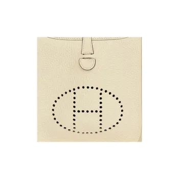 HERMES Evelyne Clemence Cow Leather Crossbody Bag, Shoulder Bag 16 Women's I2 Cream White