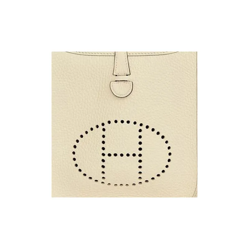 HERMES Evelyne Clemence Cow Leather Crossbody Bag, Shoulder Bag 16 Women's I2 Cream White-0