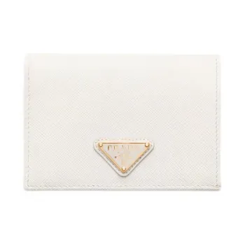 PRADA Leather Wallet Small Size Women's White