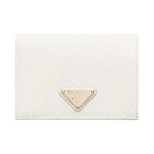 PRADA Leather Wallet Small Size Women's White