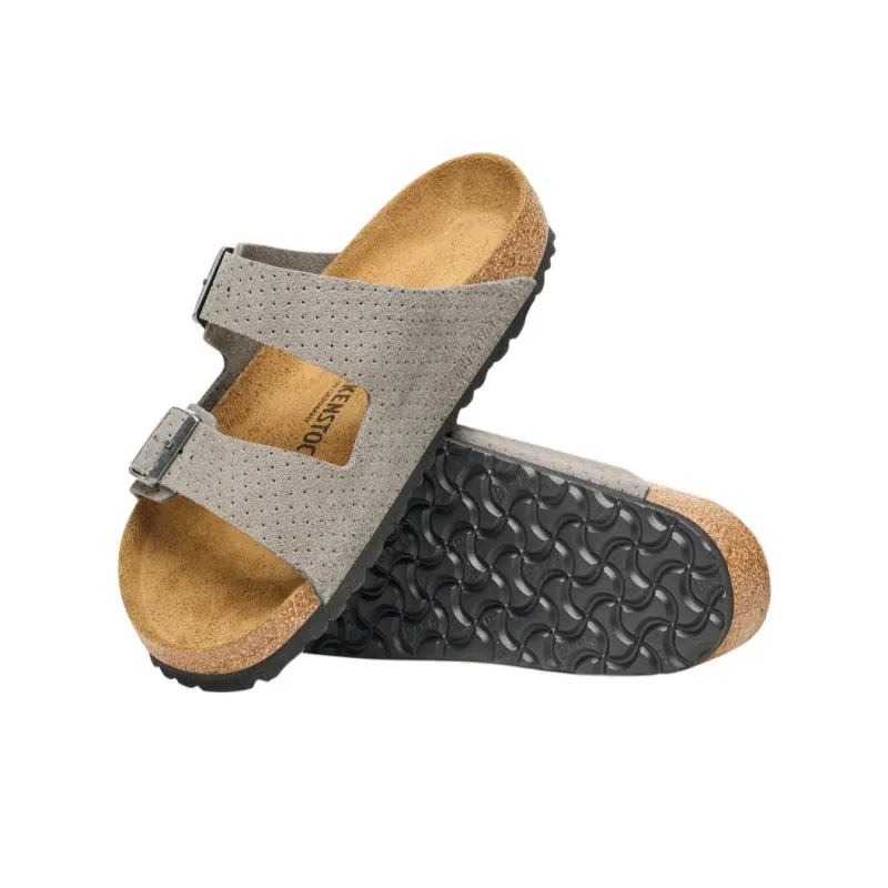 Birkenstock Arizona Perforated Suede Slides-3