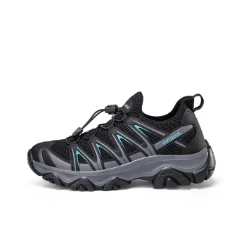 GESENLANG Cushioned Wear-Resistant Breathable Lightweight Low-Top Outdoor Shoes Men's Black Sky Blue