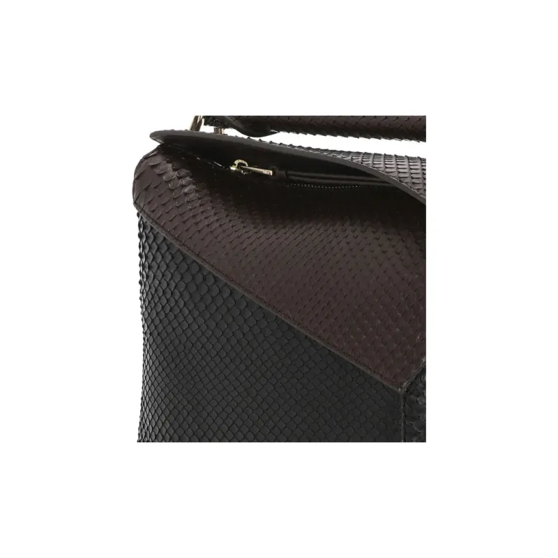 LOEWE Anagram Leather Shoulder Bag, Crossbody Bag, Handbag Unisex Black-3