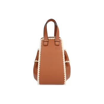 LOEWE Hammock Calfskin Tote Bag Shopping Bag Handbag Unisex Brown