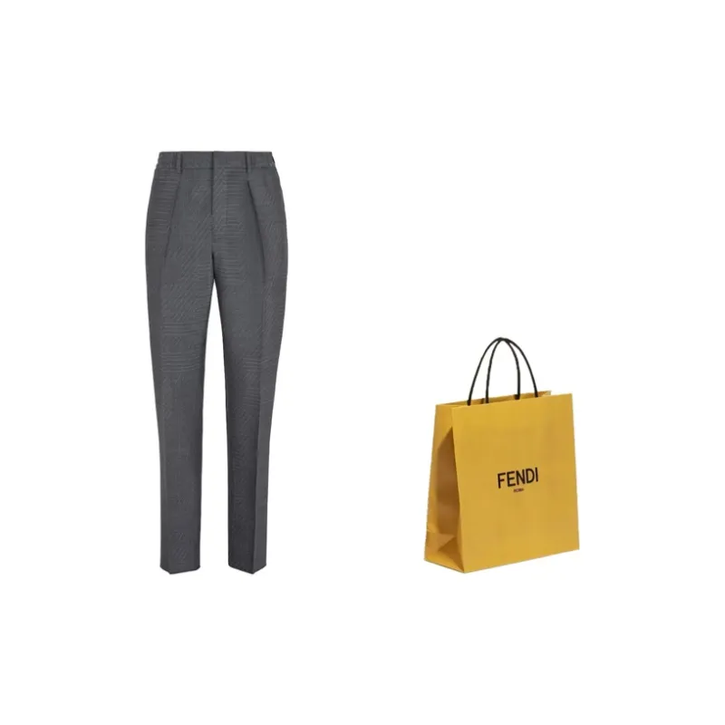 FENDI Straight Cut Pleated Pants-2