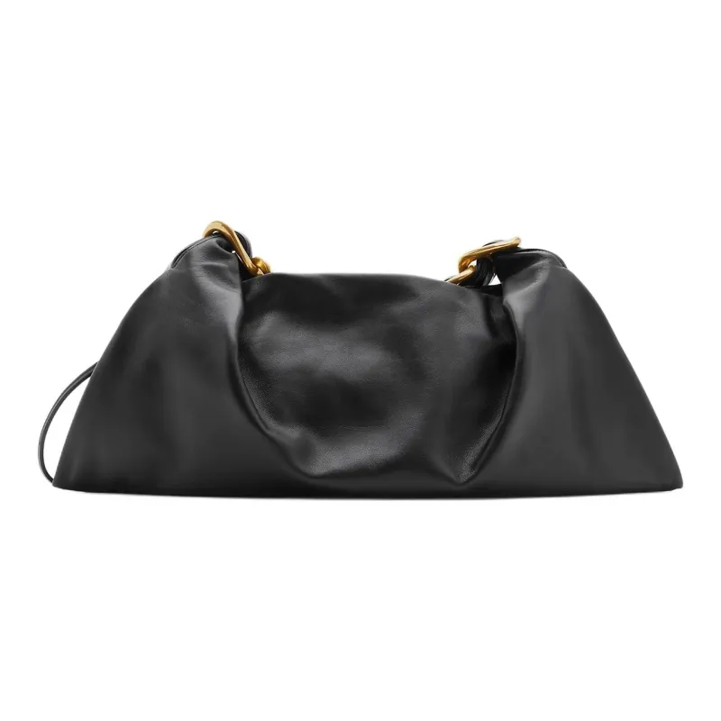 Burberry Smooth Calf Leather Handbag Medium Size Women's Black-1