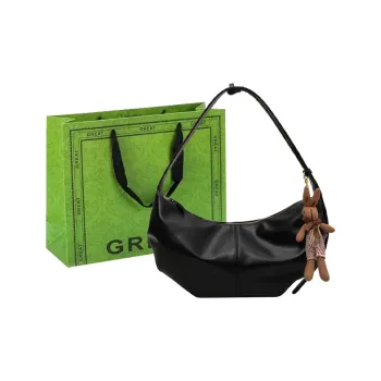 RUIPAI PU Water Dumpling Shoulder Bag Women's Black/Ecru/Coffee/Brown/Green