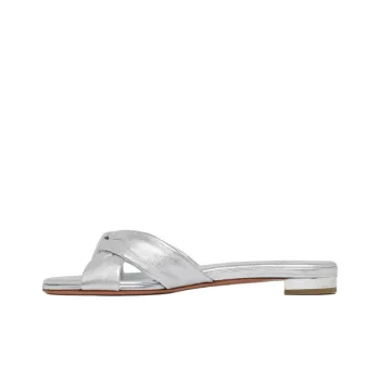AQUAZZURA Olie Slide Slippers Women's Silver