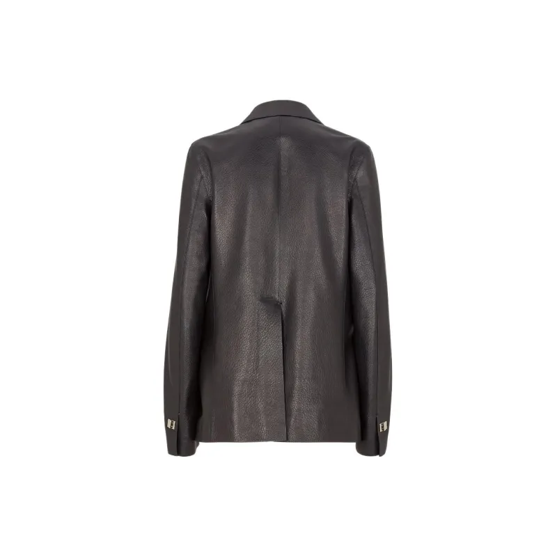 FENDI SS24 Leather Jacket Women's Black-1