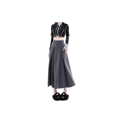 La Chapelle Casual Long Skirts Women's Stone Gray