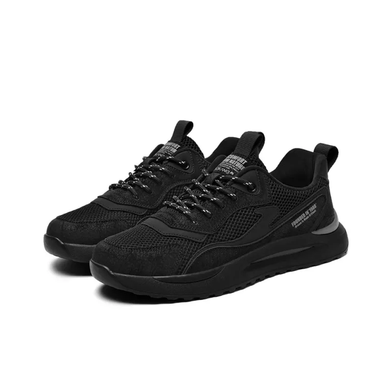 AOKANG Casual Shoes Men Low Top Gray, Gray Cut Out, Black, Black Gray-37