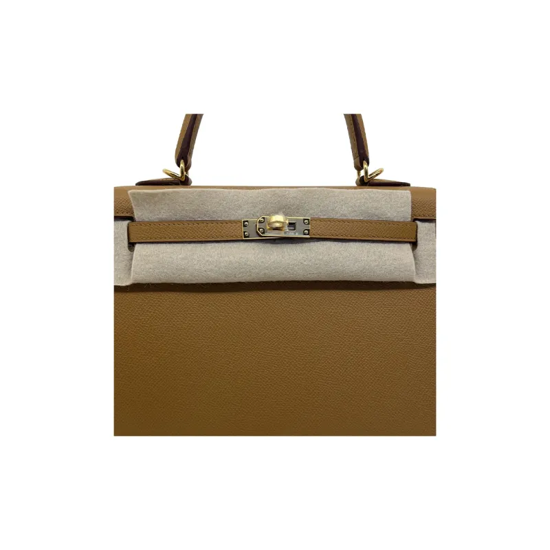 HERMES Kelly Cow Leather Kelly Bag Handbags Women's Sesame-Colored-5