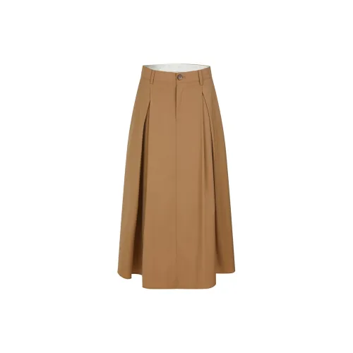 C'N'C Casual Long Skirts Women's Khaki