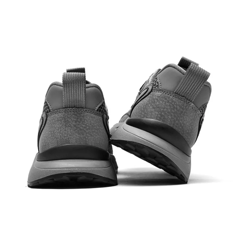 AOKANG Casual Shoes Men Low Top Gray, Gray Cut Out, Black, Black Gray-16