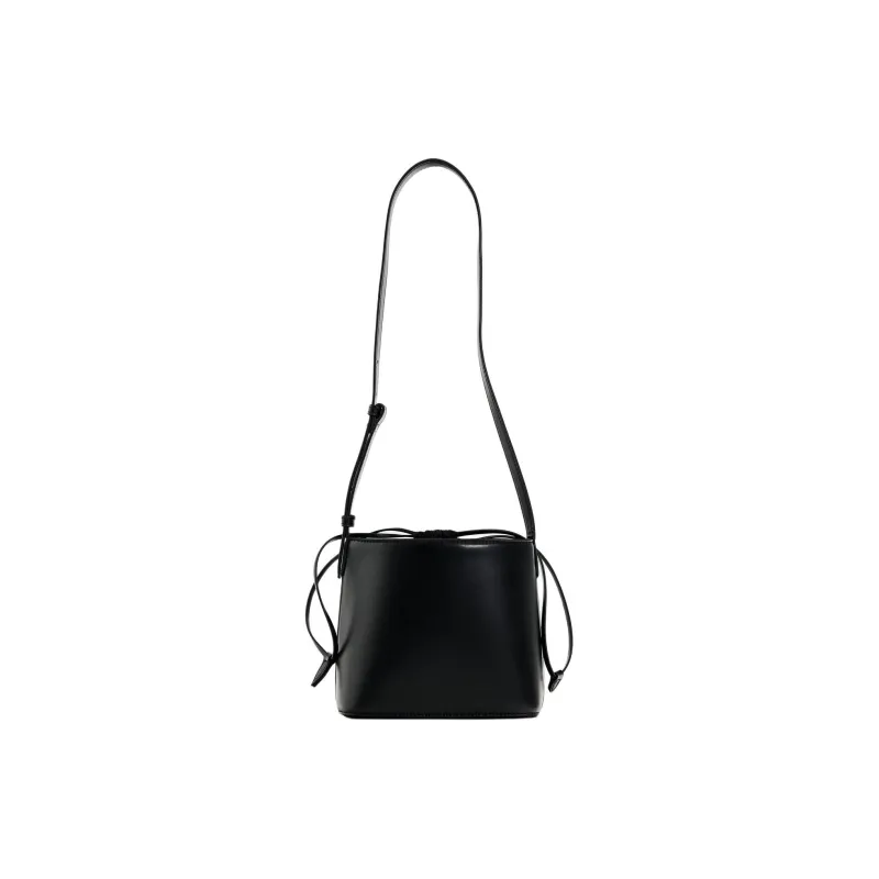 ZARA Polyester Bucket Bags Crossbody Bag Shoulder Bag Women's Black-0