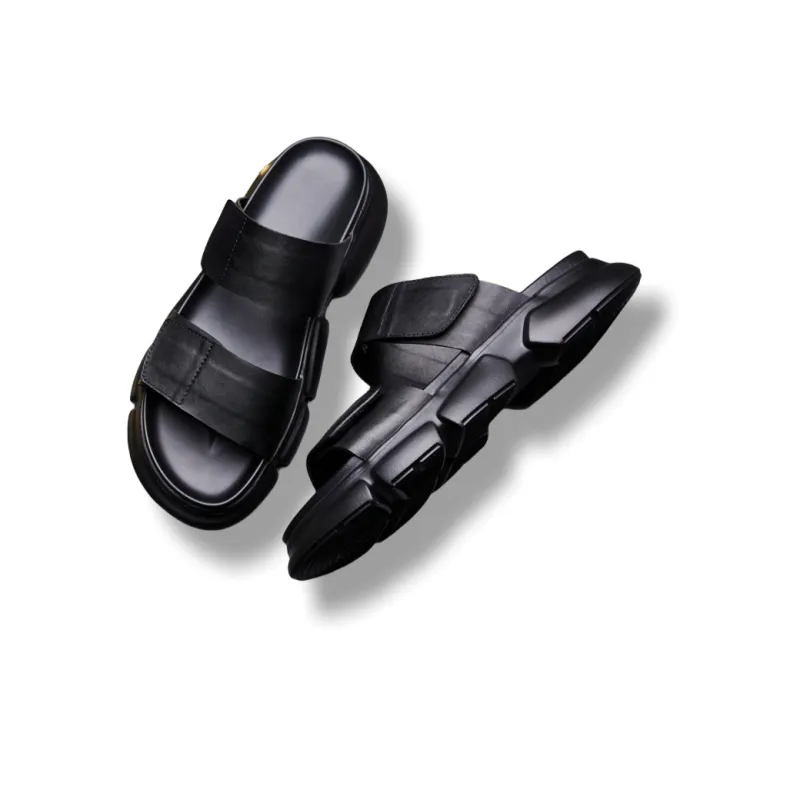 Brounvanm One Strap Sandal 4.5cm Men's Black-3