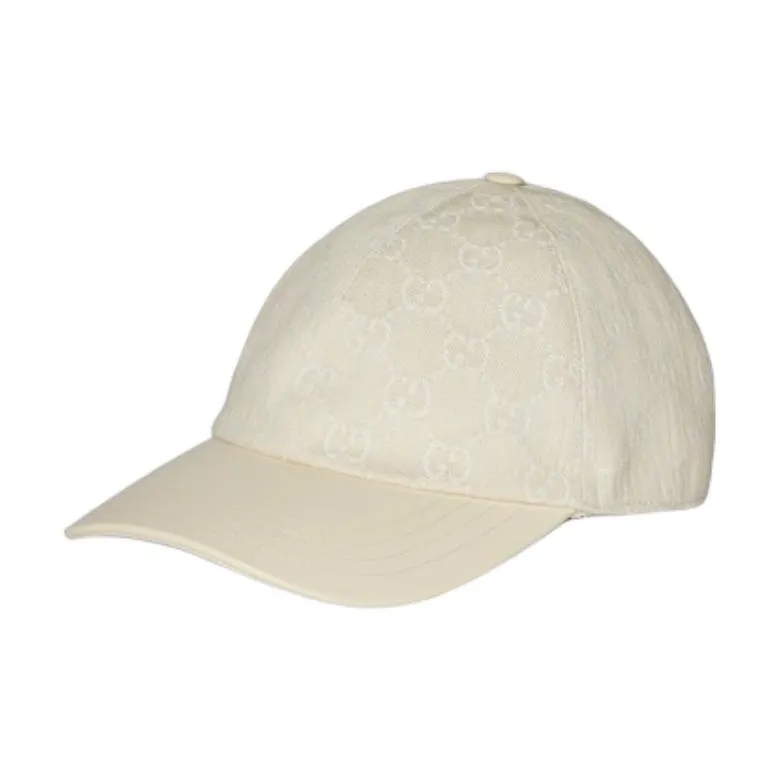 GUCCI Cotton Baseball Caps Women's White-0