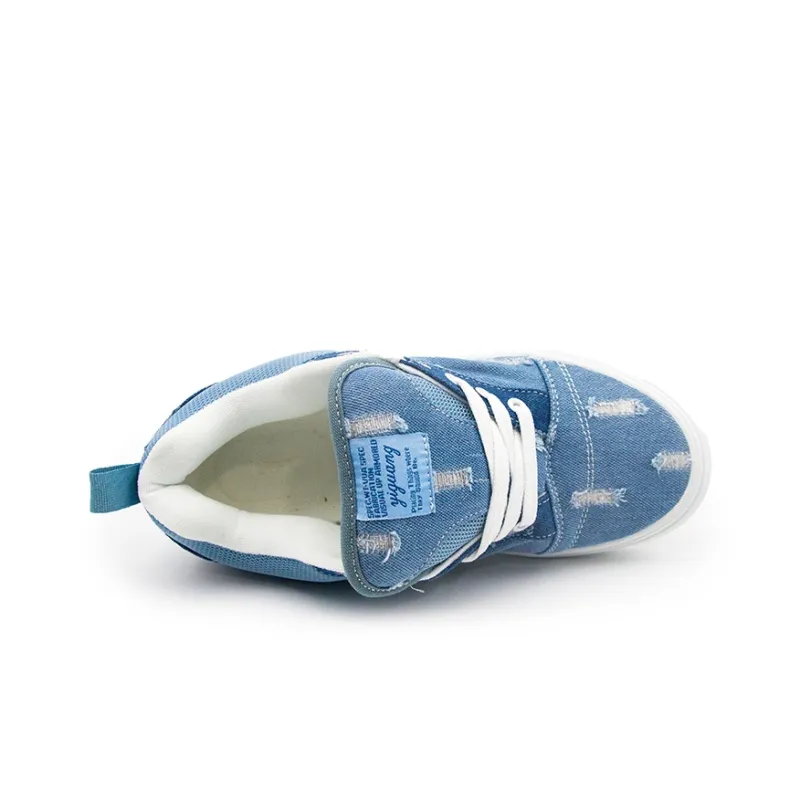 I'm Shopping Anti Slip Wear Resistant Low Top Skateboard Shoes Unisex Blue-5
