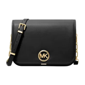 MICHAEL KORS Delancey Cow Split Leather Messenger Bag Shoulder Bag Crossbody Bag Medium Size Women's Black