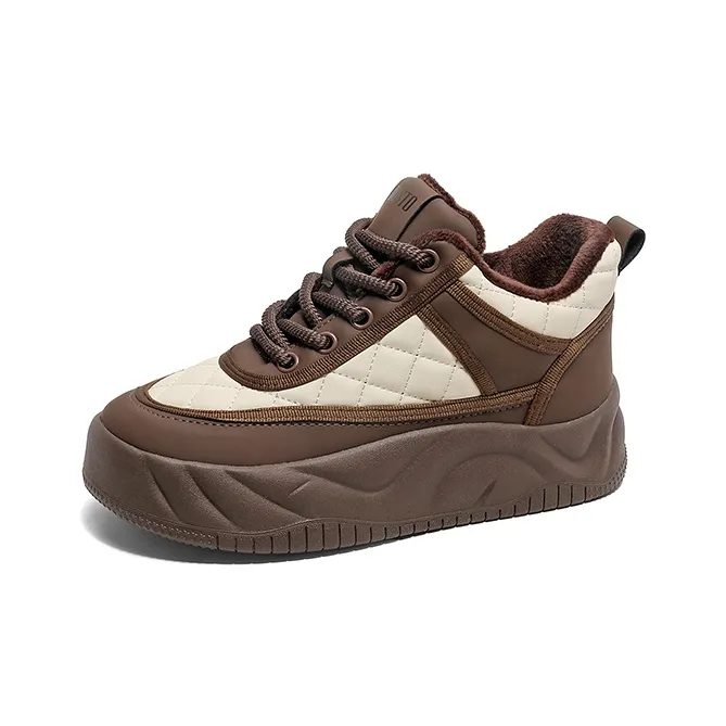 DUSTO Thermal Slip Resistant Cushioning Abrasion Resistant Height Increasing Mid Top Skateboard Shoes Women's-16