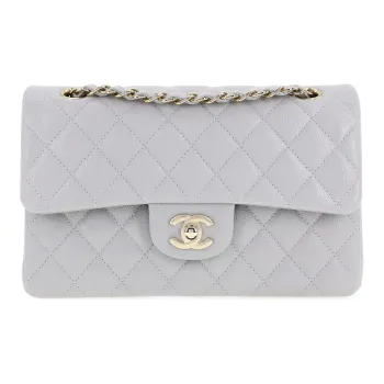 CHANEL Classic Flap CF Calfskin Shoulder Bag, Crossbody Bag Trumpets Women's Gray