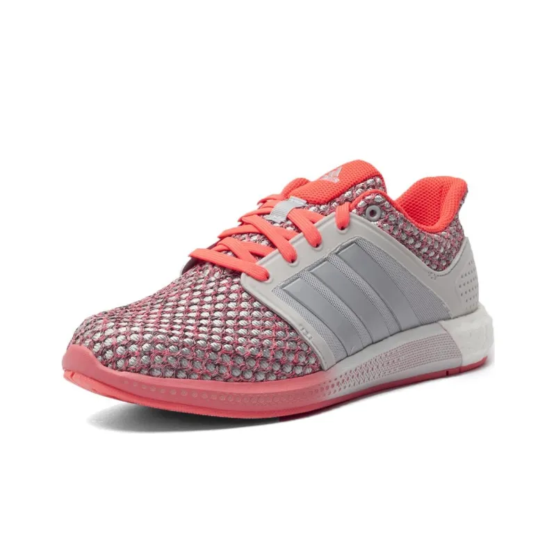 Adidas Cushioning Wear Resistant Low Top Running Shoes Women's Gray Red-2