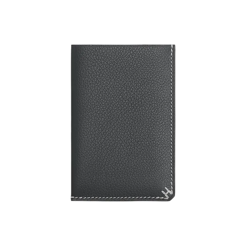 HERMES Evergrain Calfskin Card Holder Men's Dusty Gray-1