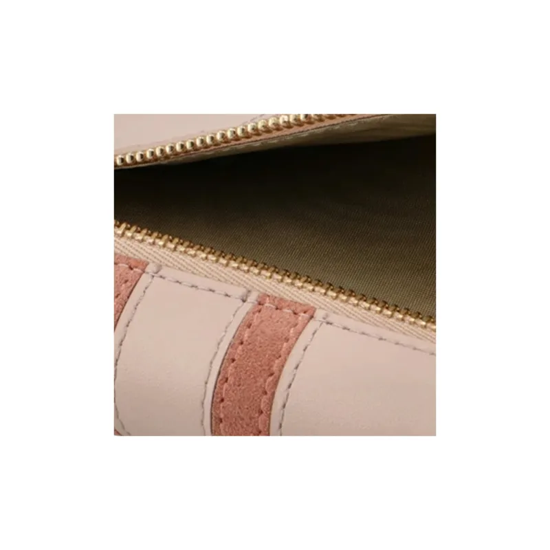 Furla Calfskin Wallet Mini Unisex Pink & Beige-6