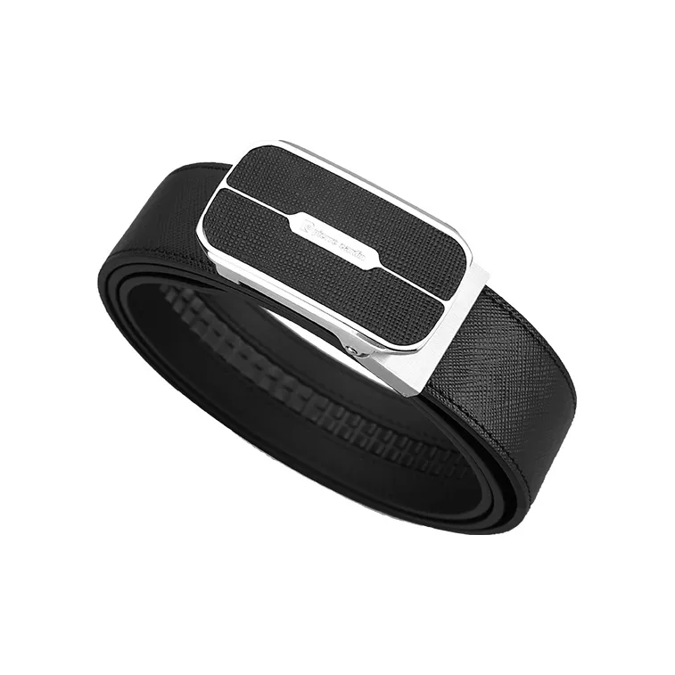 PIERRE CARDIN Stainless Steel Automatic Buckle Belt Leather Belts Men's 3.4cm-5