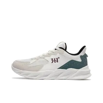 361° Cushioning, Slip Resistant, And Abrasion Resistant Low Top Running Shoes Men's White Green