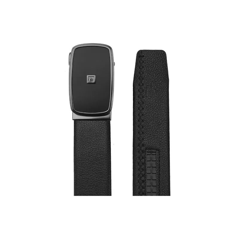 PIERRE CARDIN Stainless Steel Buckle Belt Men's Black 3.5cm-4