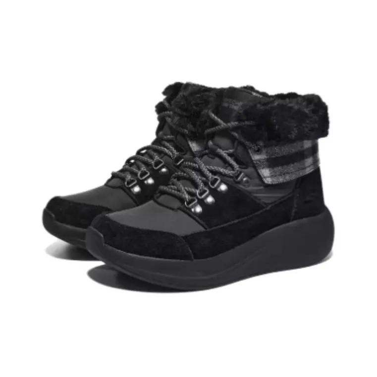Skechers Warm Cushioning Short Snow Boots Women's Black-2