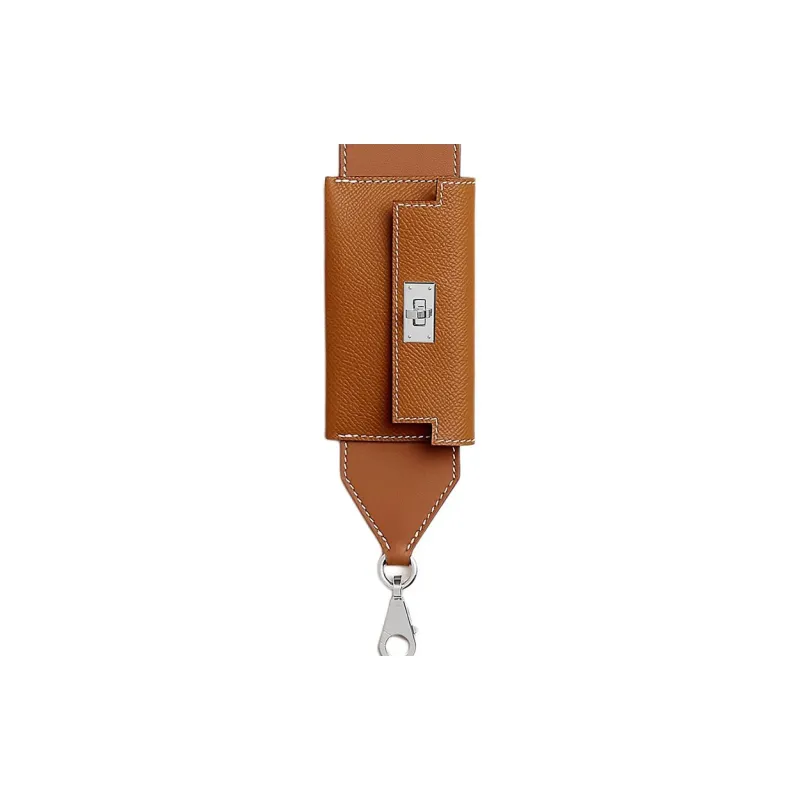 HERMES Kelly Pocket Swift With Epsom Calfskin Bag Shoulder Strap Women's Gold-4