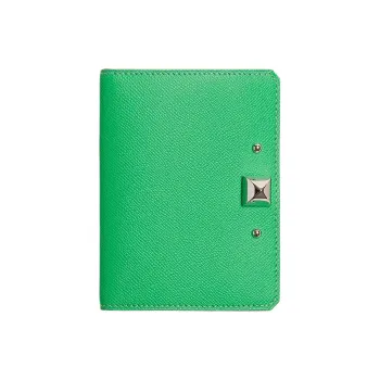 HERMES Madame Calfskin Wallets Card Holders Women's 0Z Vert Comics Comic Green