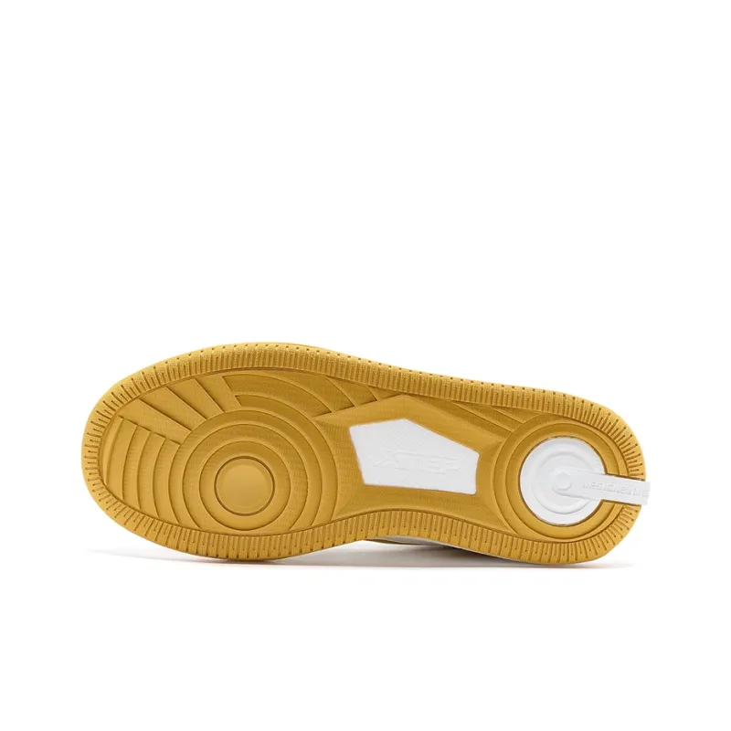 XTEP Kailang CTR Cushioning Wear-Resistant Low-Top Skateboard Shoes Women's Licorice Yellow Sail White-6