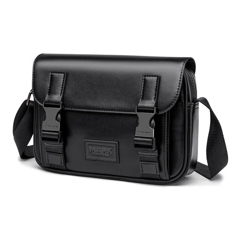 FAIRWHALE PVC Shoulder Bag, Crossbody Bag, Messenger Bag Small Size Unisex Lead Gray, Apricot, Ecru-7