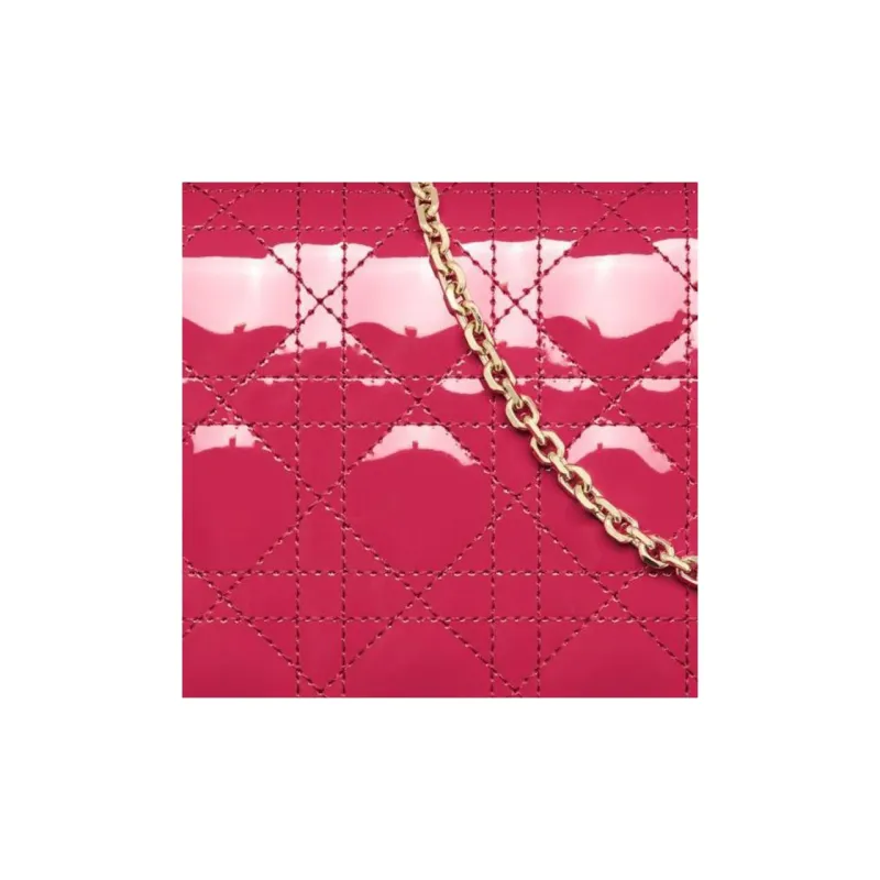 DIOR Lady Dior Calfskin Clutch Women's Pink-6