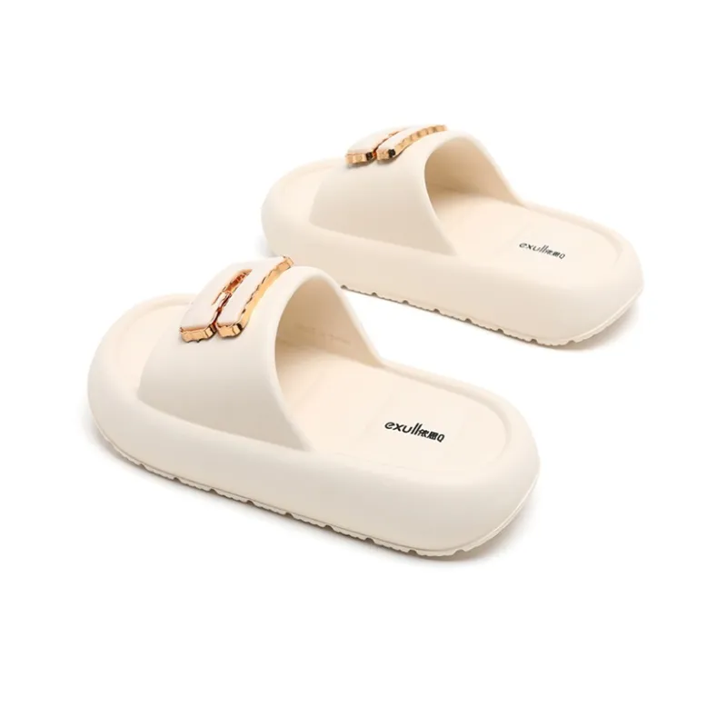 EXULL Q Slide Slippers Cool Drag Women's Beige-3
