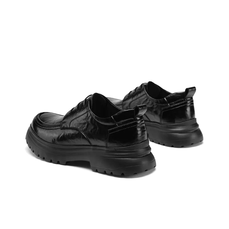 G.N.SHIJIA Dress Shoes Men Low Top Black/Brown-5