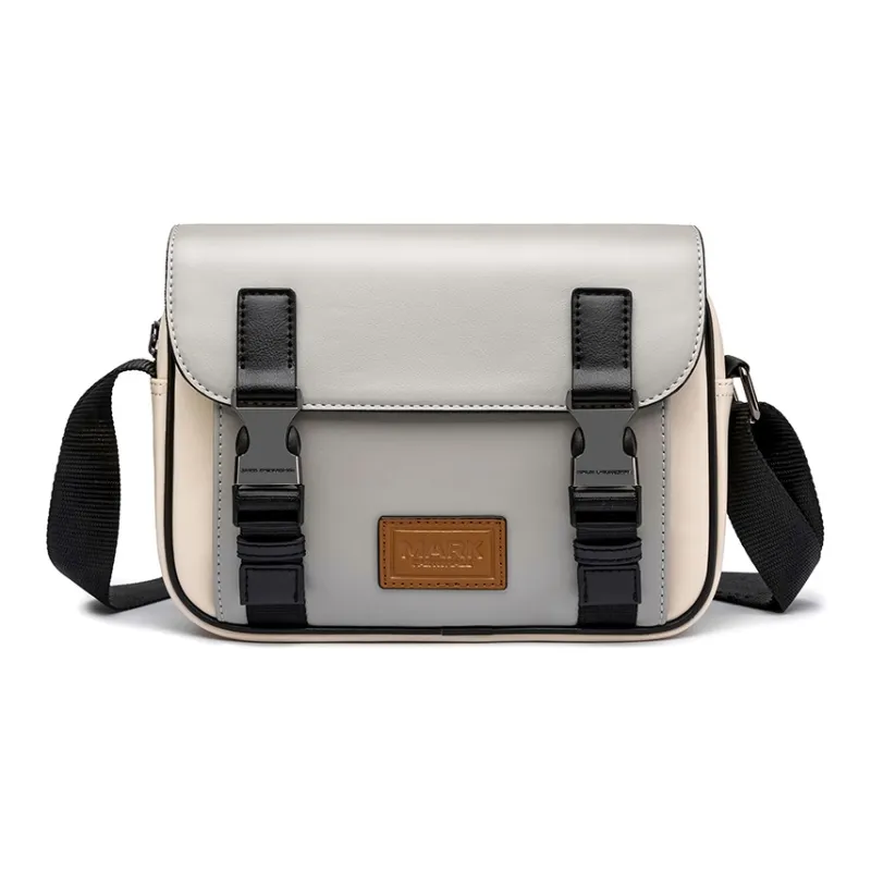FAIRWHALE PVC Shoulder Bag, Crossbody Bag, Messenger Bag Small Size Unisex Lead Gray, Apricot, Ecru-28
