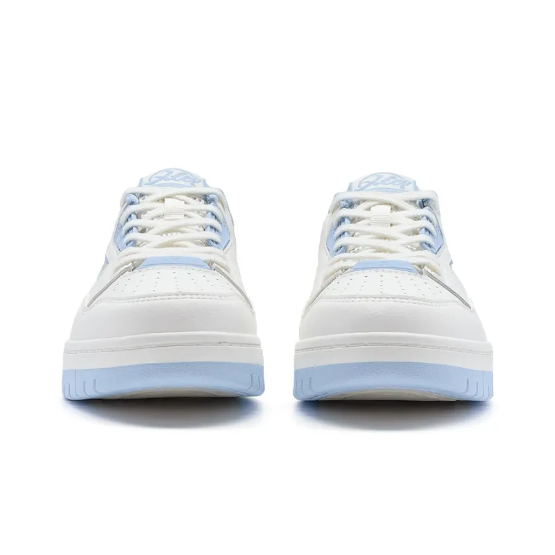 XTEP Anti Slip Wear Resistant Low Top Skateboard Shoes Women's Sail White Northern Lights Blue-5