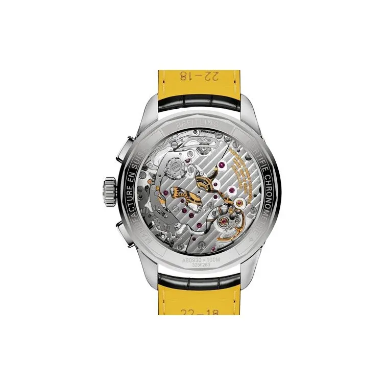 BREITLING Manual Mechanical Movement Men's Watches Watch 40mm Silver Dial Stainless Steel Case Crocodile Leather Strap-2