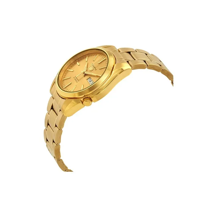 SEIKO Automatic Mechanical Movement Gold Plated Stainless Steel Strap Watch Men's Watches Gold Dial SNKL48K1-1