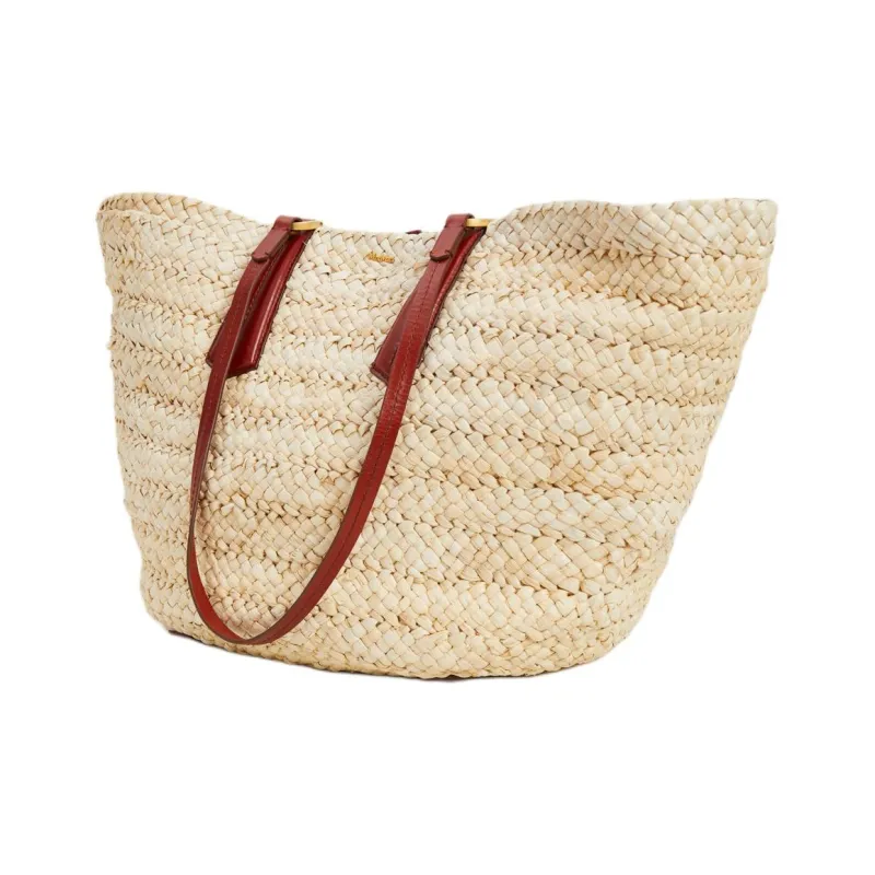 MaxMara Straw Woven Bucket Bag, Shoulder Bag Women's Yellow Tobacco-1