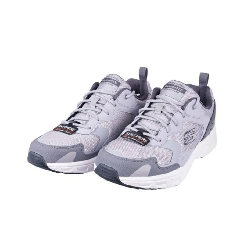 Skechers Cushioning Breathable Low Top Casual Running Shoes Men's Gray-4