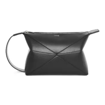 LOEWE Cow Leather Toiletry Bag Men's Black