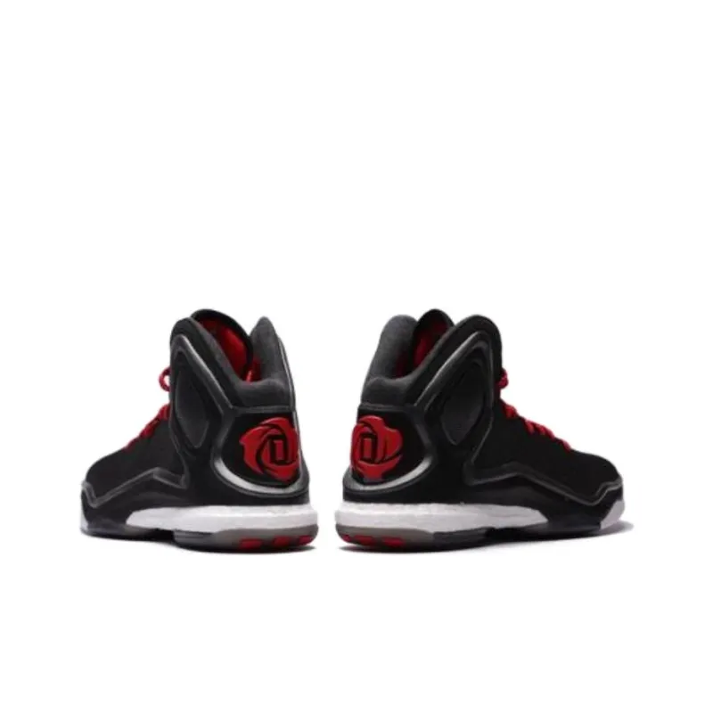 Adidas D Rose 5 Boost Cushioning, Wear Resistant Low Top Basketball Shoes Unisex Black Red-3