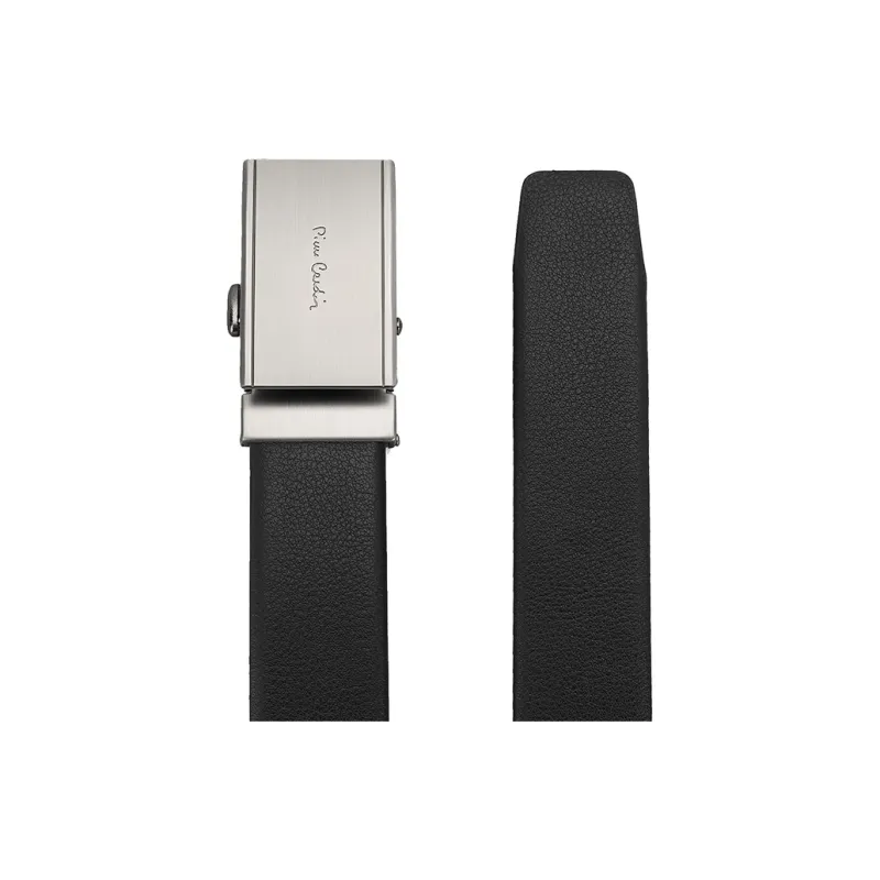 PIERRE CARDIN Men's New Arrival Business Automatic Buckle Genuine Cow Leather Men's Pant Belt Men's Black-4